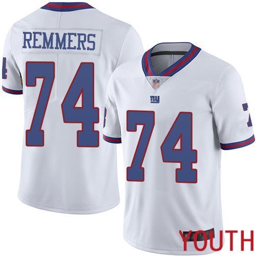 Youth New York Giants #74 Mike Remmers Limited White Rush Vapor Untouchable Football NFL Jersey